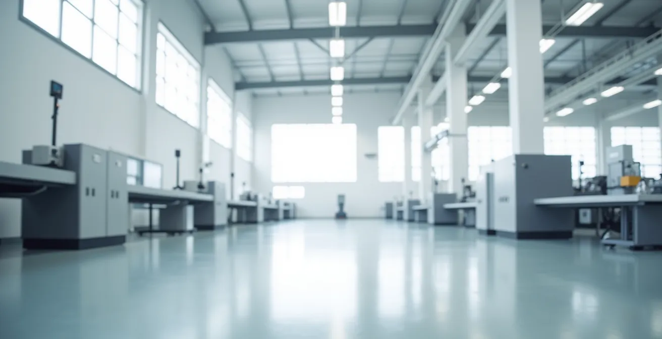 Espace industriel moderne avec air purifié et lignes de production optimisées