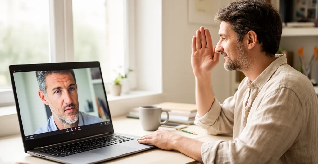 Échange professionnel naturel lors d'une visioconférence de closing éthique